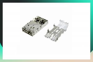 Buy cheap 1X4 SFP Cage Connector U77-C4110-1011 Metal EMI Female Without Light Pipe product