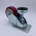 3 Inch Level Adjustable Feet Red Polyurethane Caster Wheel with Foot Cup