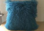 Retangular Single Sided Mongolian Fur Pillow Zipper Closure For Home Textile