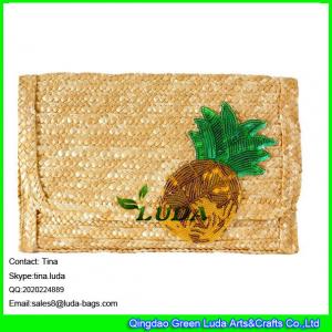 Buy cheap LUDA designer handbags straw purse sequins pineapple wheat straw clutch bag product
