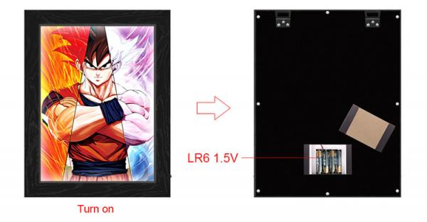 Lenticular Flip Change Anime 3D Poster Frame LED Light Box