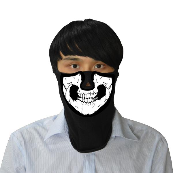 Wholesale New hot sale popular music party led mask Halloween raveface glow in the dark light sound activated el mask