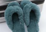 Soft Ladies Indoor Sheep Wool Slippers With Real Warm Lamb Fur Lined OEM