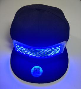 Buy cheap wholesale advertising LED gift rechargeable LED message cap for promotional LED Light up bluetooth hat setup by phone product