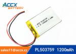 503759 pl503759 3.7v 1200mah lithium polymer battery rechargeable li-ion