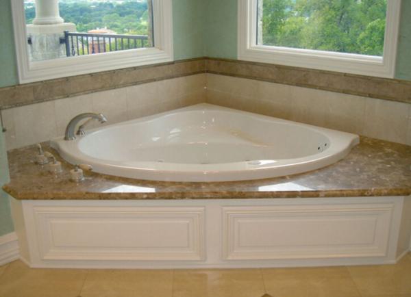 Beige Marble Water Jet Medallion Bathroom Flooring And Wall Pattern Design