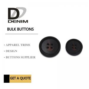 Buy cheap Large Textured Matt Black Trench Coat Buttons Pattern Design With 4 Holes product
