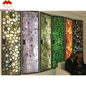 Buy cheap Polished Gemstone Amethyst Faux Marble Panels For Decoration Wall Slab product