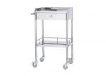Noiseless Four Castors Instrument Trolley Medical Dressing Trolley With Two