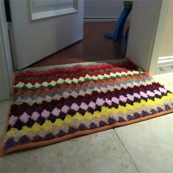 Hot sales colorful stripe microfiber doormat, Kitchen mat, bath mat