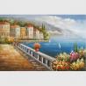 Buy cheap European Mediterranean Oil Painting , Handmade Canvas Flower Garden Oil Painting from wholesalers
