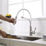 Stainless Steel 304/316 Polished Sink Faucet Kitchen White Flexible Hose For