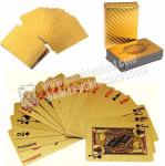 Magic Cheating Durable Waterproof Plastic 24K Gold Foil Poker 2 Numbers