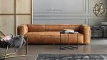 Hot Sell Living RoomTwo Seater or Three Seater Leather Sofa with Coffee Color.