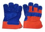 Blue Customized Safety Leather Hand Gloves , Hand Protection Gloves
