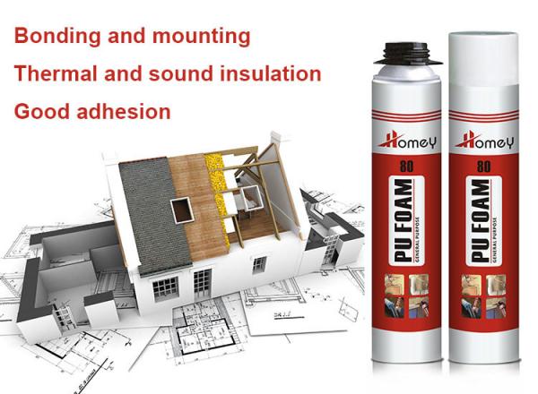 Home Building PU Foam Insulation Foam Single - Component Store At 25℃ Or Below