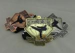 Customized Martial Arts Ribbon Medals , Die Casting Enamel Medal With Sublimated