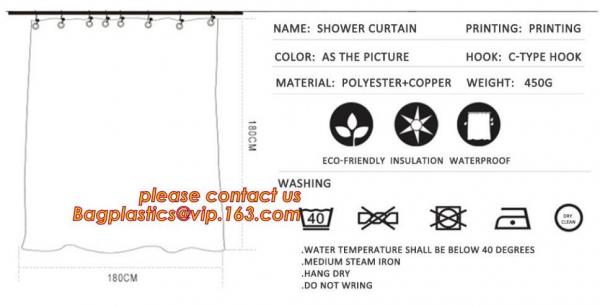Color Changing Shower Curtain, Polyester 3D CURTAIN, kids shower curtain,Home goods pure white shower curtains with plas