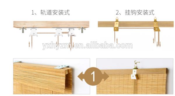 Natural Carbonized Bamboo Roll Up Curtains Corrosion Resistant House Use